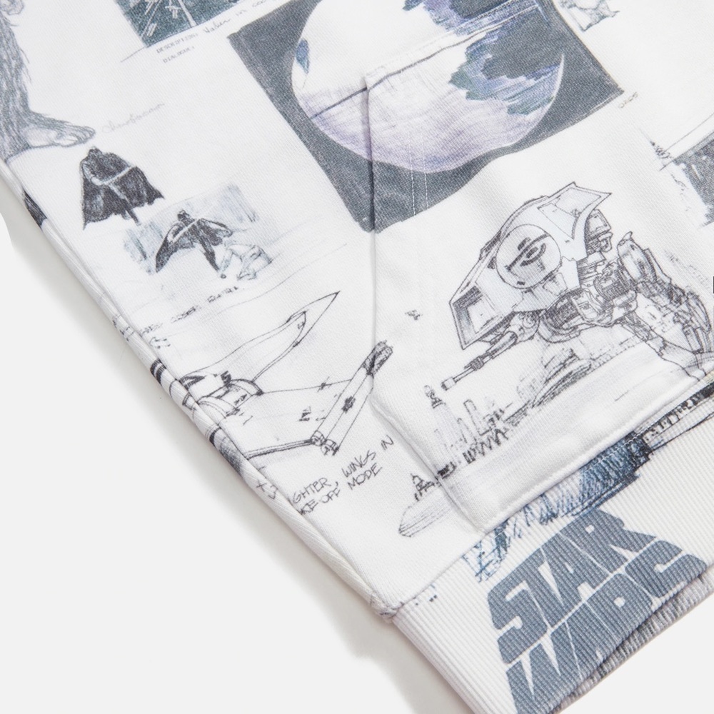 KITH STARWARS Sketches Hoodie White Size Small - Picture 5 of 6